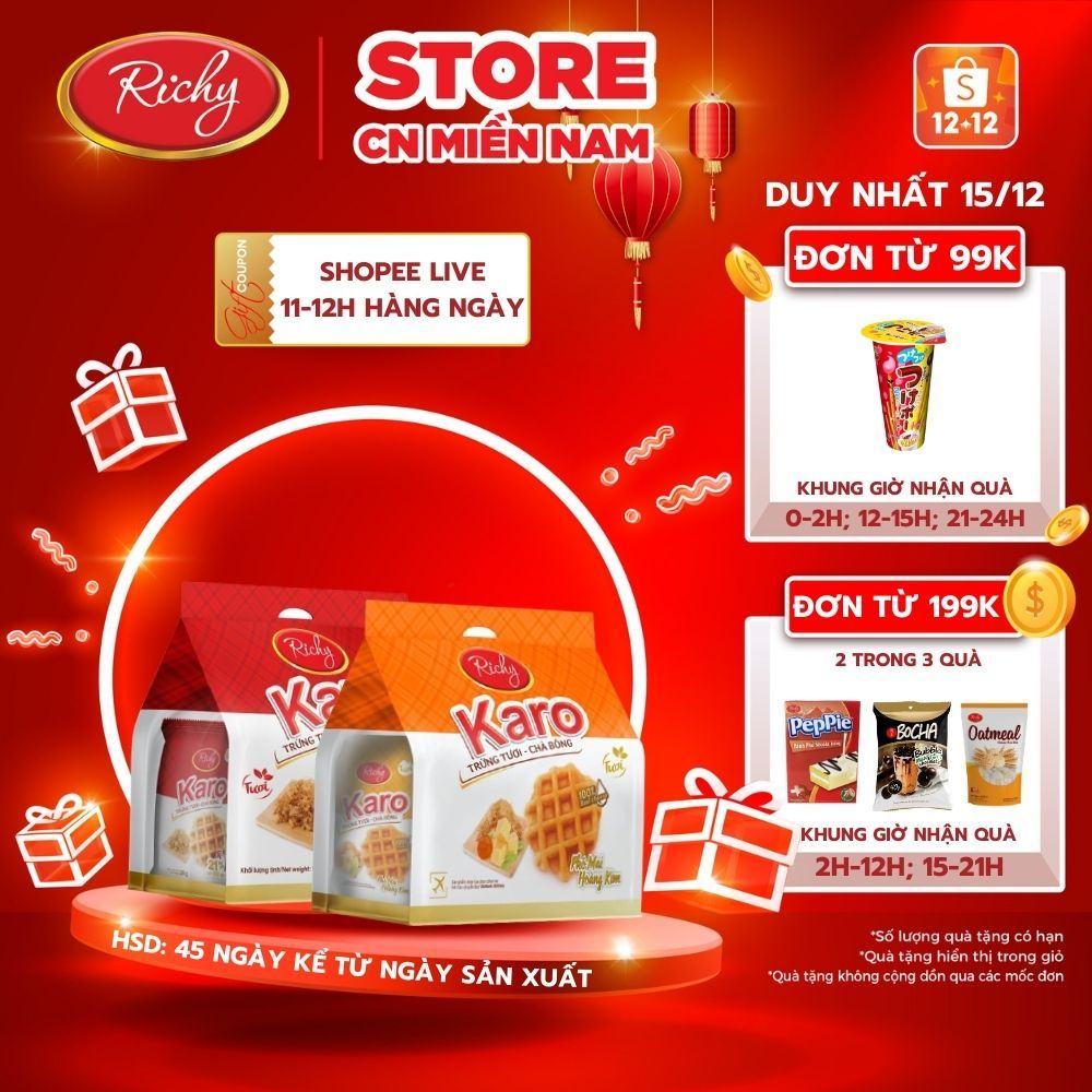 Thùng bánh RICHY Karo 2 vị