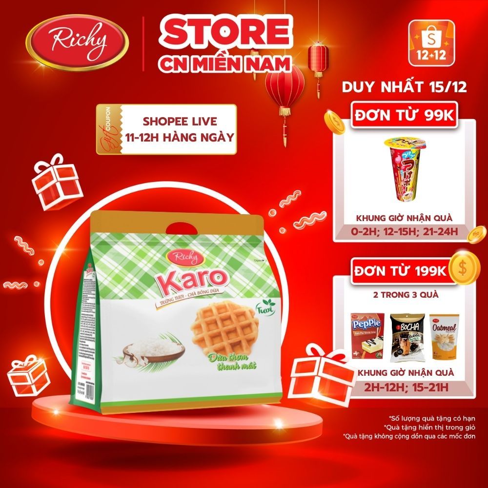 Bánh Karo trứng tươi chà bông vị dừa Richy new