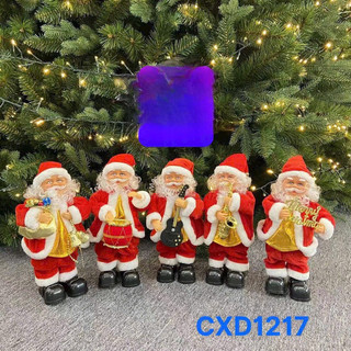 Đồ chơi ông già noel đứng đánh đàn quà tặng giáng sinh