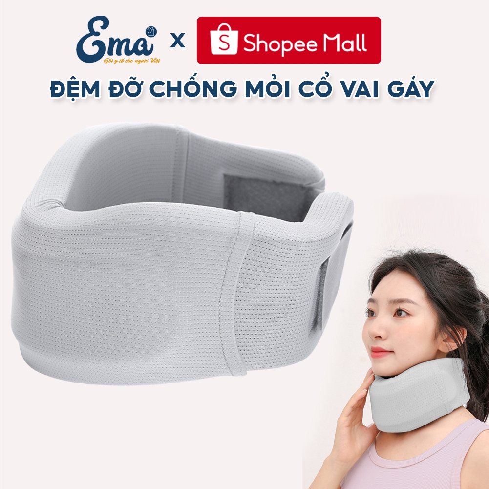 Nẹp cổ mềm chống cổ rùa EMA, đệm đỡ chống mỏi cổ vai gáy, định hình