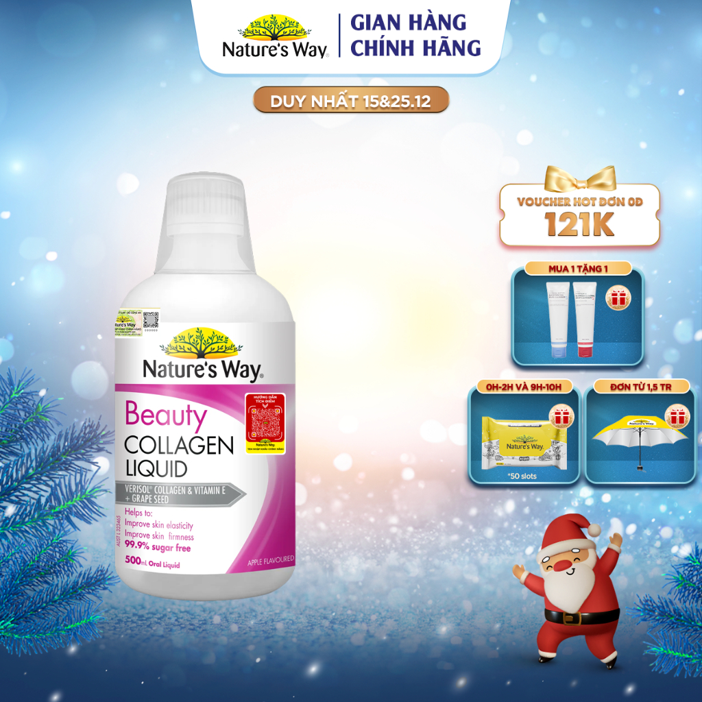 Collagen Dạng Nước Bổ Sung Collagen Thủy Phân Giúp Sáng Da Nature's Way Beauty Collagen Liquid 500ml