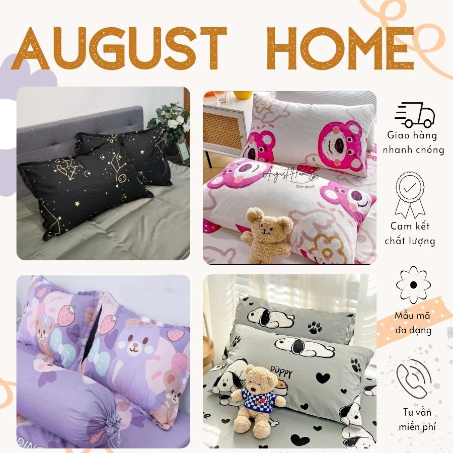 Vỏ gối nằm Cotton Poly 45x65cm được lựa chọn mẫu, nhiều mẫu dễ thương, màu sắc tươi sáng (1)