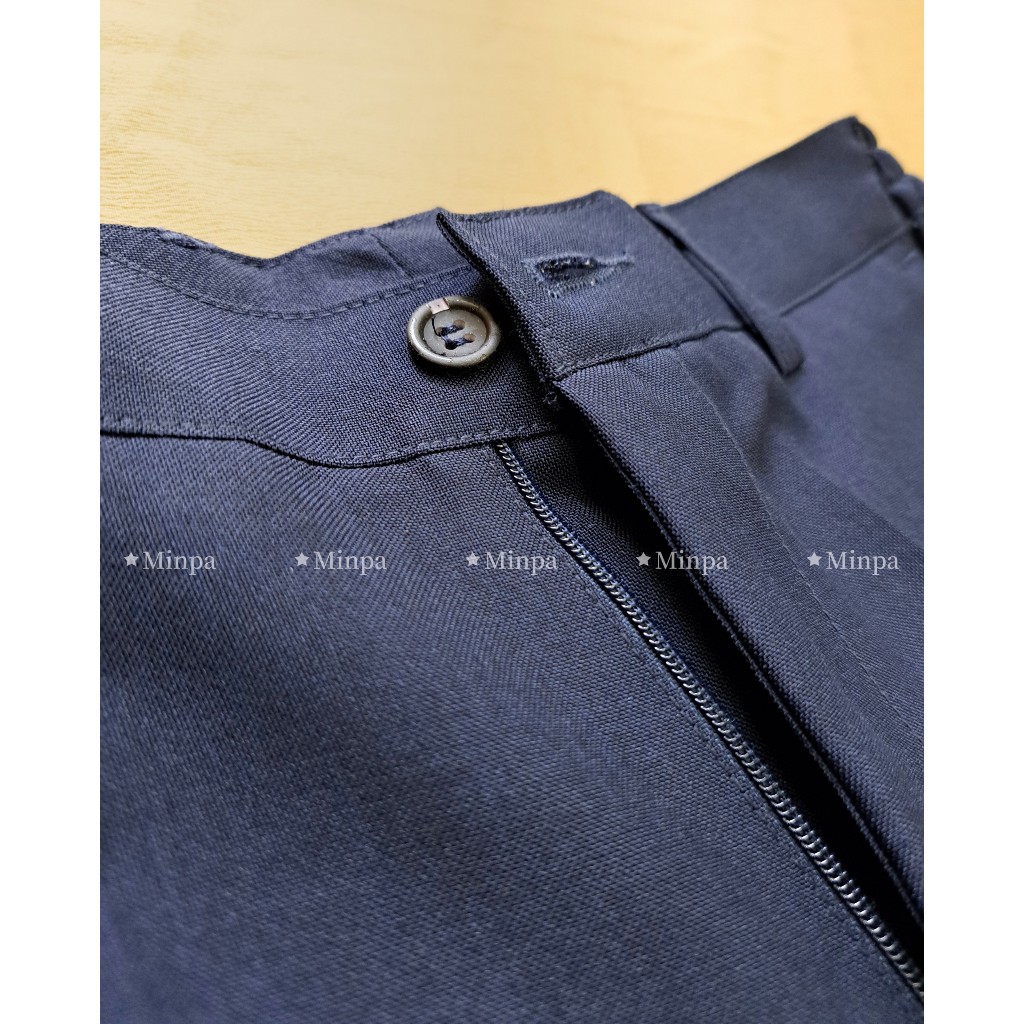 Quần tây LƯNG THUN nam cho học sinh màu XANH ĐEN quần tây cạp cao đứng form chất vải TERIN gân ít nhăn