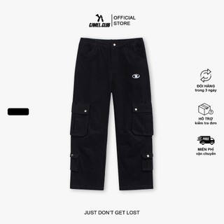 Camel club | quần túi hộp cargo pant 01 nam nữ ống suông chất liệu khaki có logo thêu basic