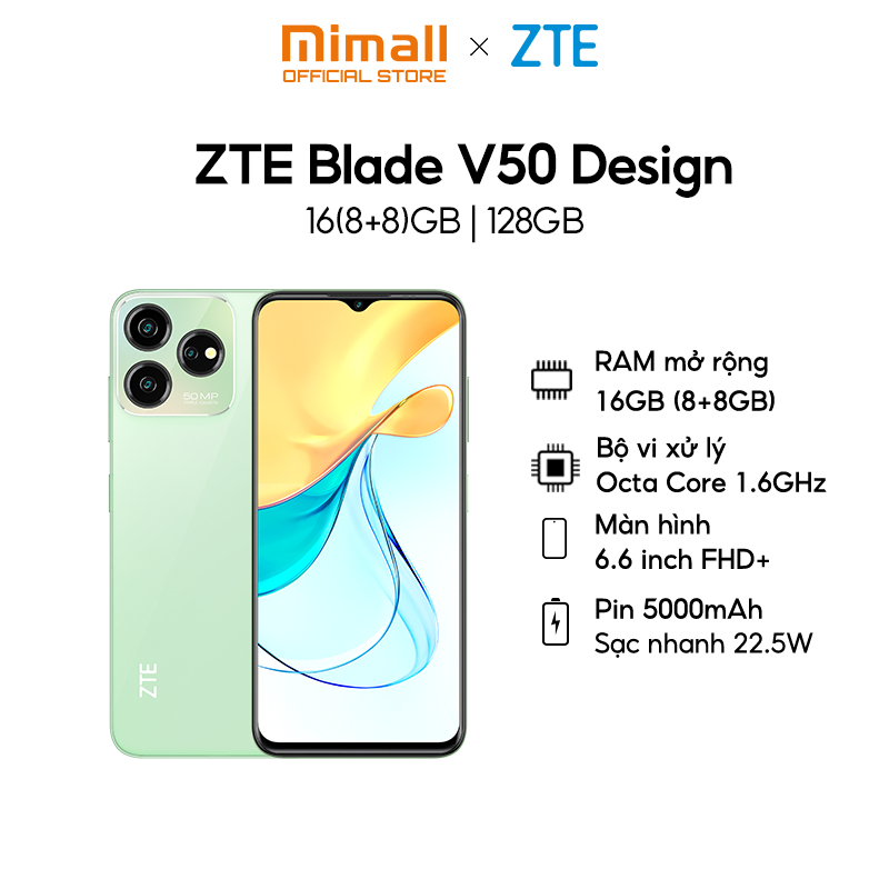 Điện Thoại ZTE Blade V50 Design | 16GB/128GB | 6.6'' Full HD+ | Octa Core 1.6GHZ | 5000mAh