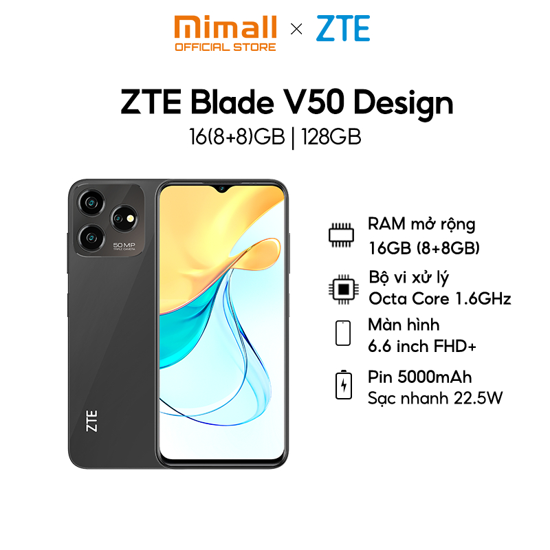 Điện Thoại ZTE Blade V50 Design | 16GB/128GB | 6.6'' Full HD+ | Octa Core 1.6GHZ | 5000mAh