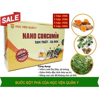 Hộp Nano Curcumin tam thất xạ đen Học Viện Quân Y - hỗ trợ dạ dày và phục hồi sức khoẻ
