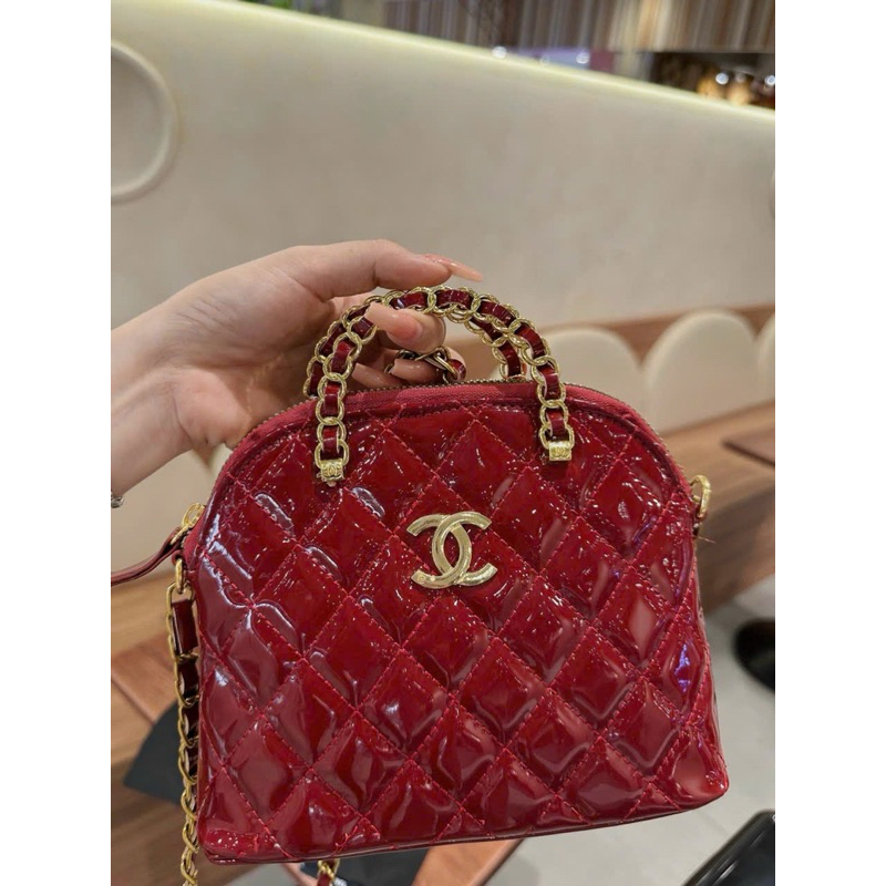 Túi da bóng dáng hến quai xách -ảnh shop chụp thật