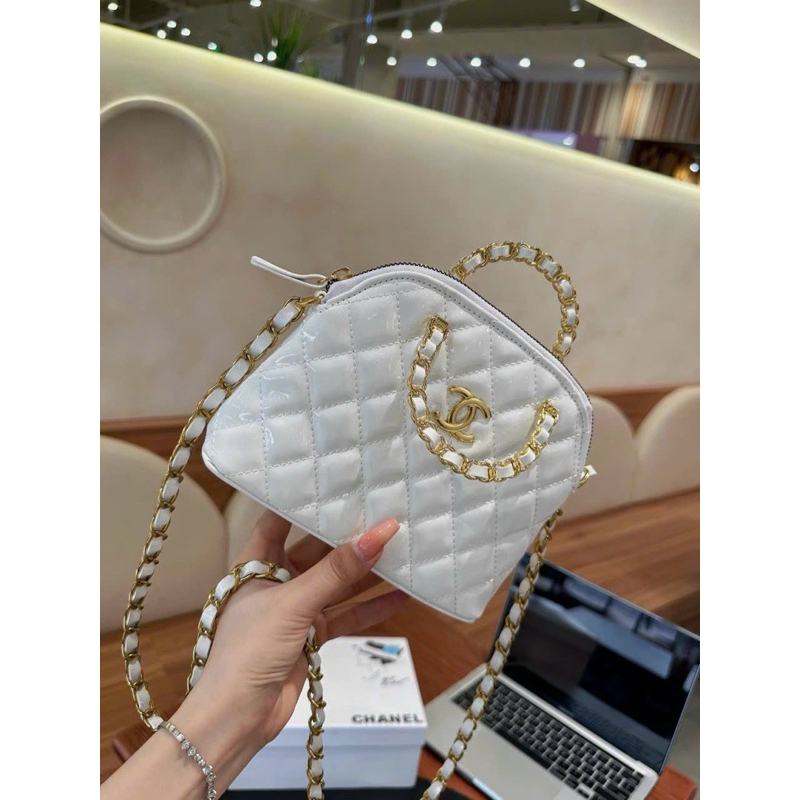 Túi da bóng dáng hến quai xách -ảnh shop chụp thật