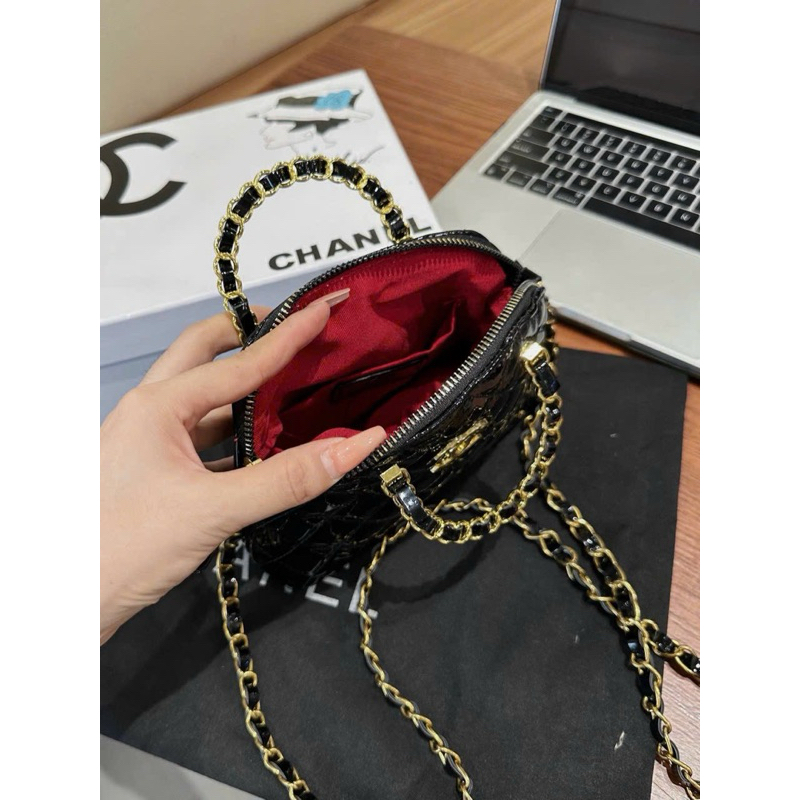 Túi da bóng dáng hến quai xách -ảnh shop chụp thật