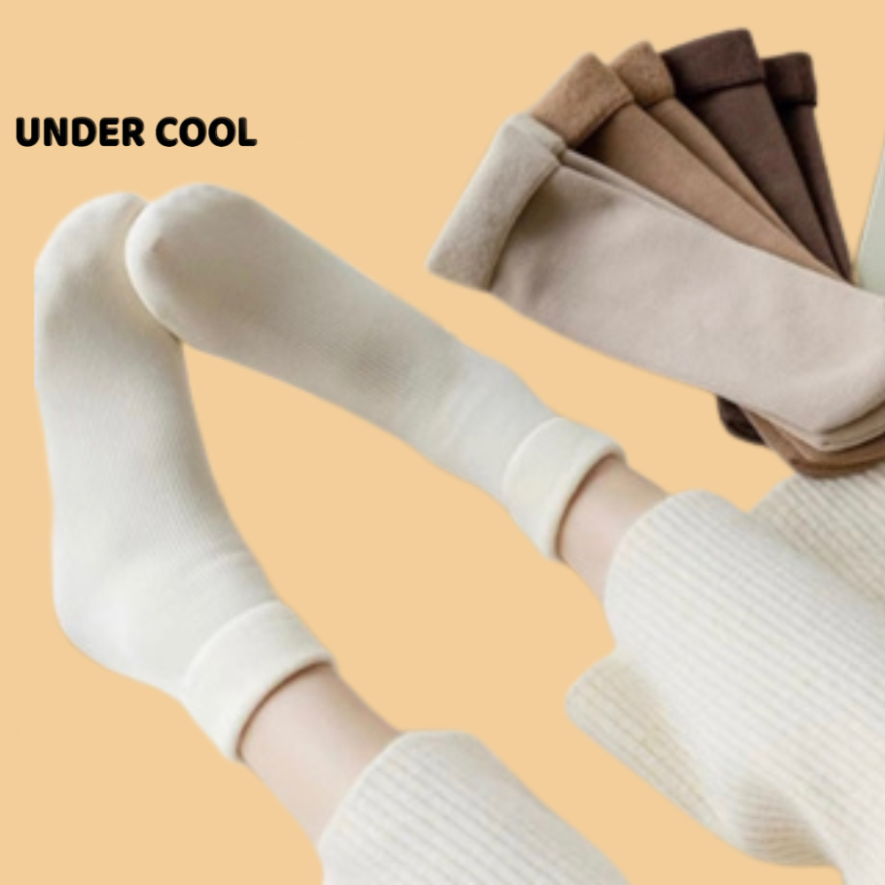 Set 5 Đôi Tất Vớ ủ kem Chống nắng len Lót Lông Giữ Nhiệt UNDERCOOL Mềm Mịn Dày Ấm tông mầu Vintage TC18