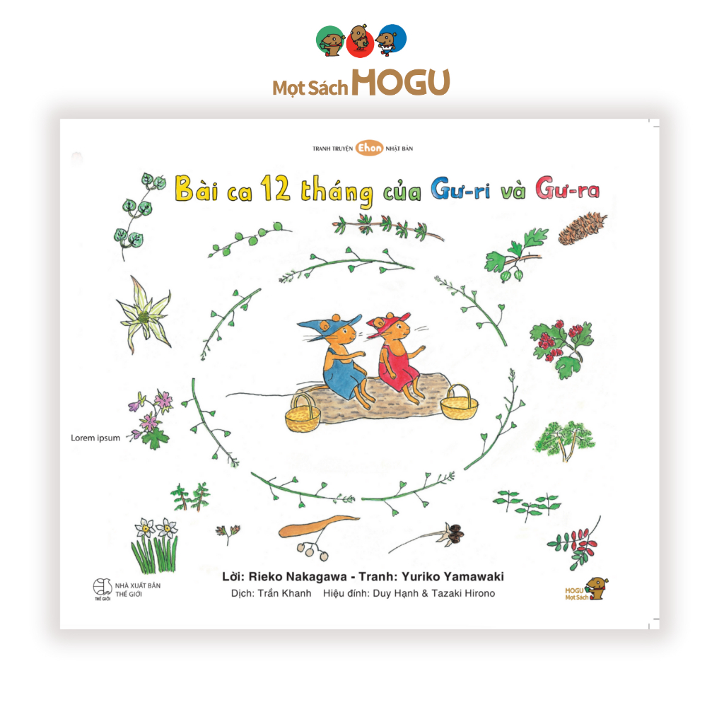 Tranh truyện - Phát triển quan sát cho bé từ 3 tuổi - Bài ca 12 tháng của Gư-ri, Gư-ra (Sách Ehon)