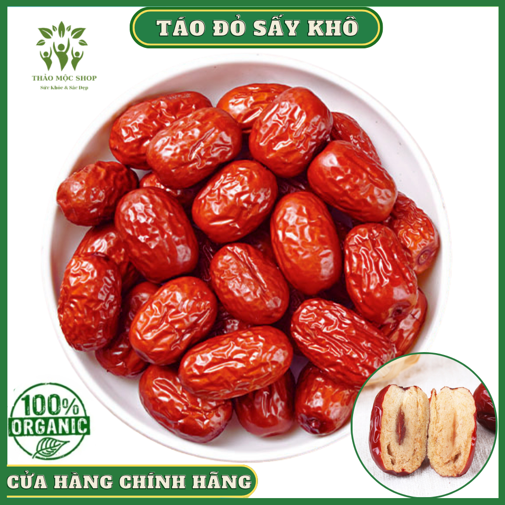 ✅[CHÍNH HÃNG] Táo Đỏ Sấy Khô 1Kg Quả To Đỏ Đều Và Đẹp Loại 1 Tại Thảo Mộc Shop