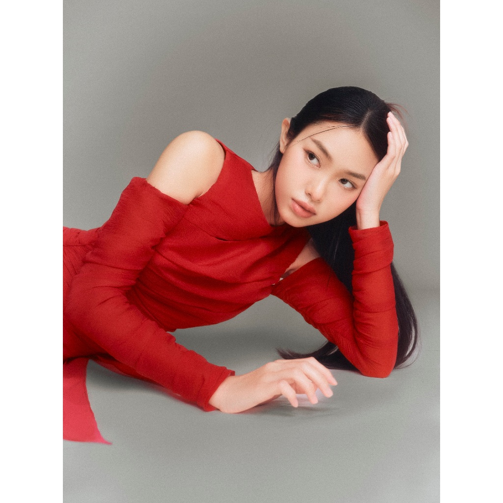 Đầm tơ xốp rút nhúng tà xéo | HANNA DRESS - CLÉLIE