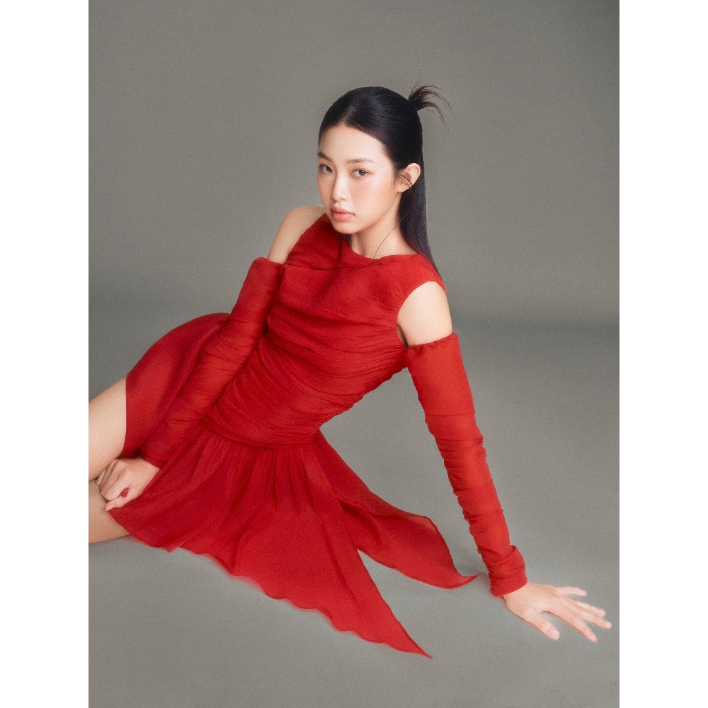 Đầm tơ xốp rút nhúng tà xéo | HANNA DRESS - CLÉLIE
