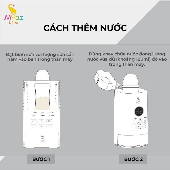 Máy hâm sữa thông minh siêu tốc Moaz Bébé MB033