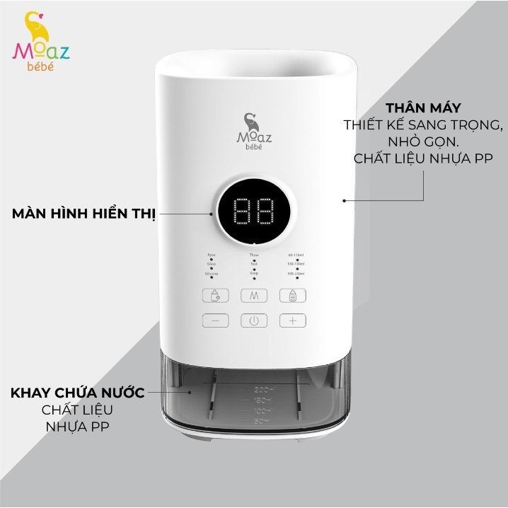 Máy hâm sữa thông minh siêu tốc Moaz Bébé MB033