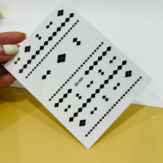 Stick dán móng hình caro làm nail miếng dán móng