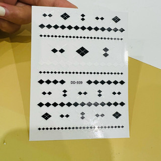 Stick dán móng hình caro làm nail miếng dán móng
