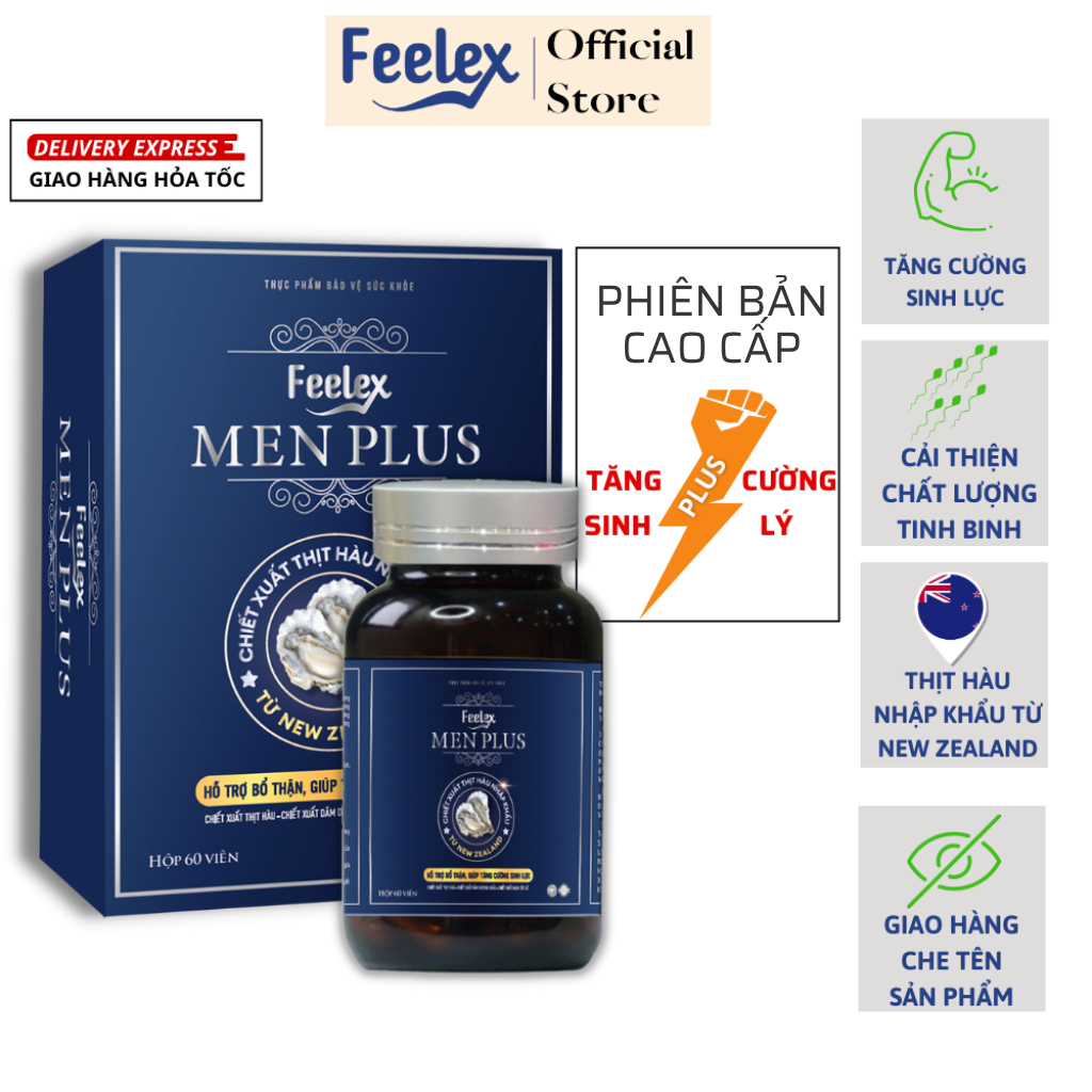 Viên uống tăng sinh lý Feelex Men Plus, tác dụng nhanh chóng an toàn - hộp 60 viên