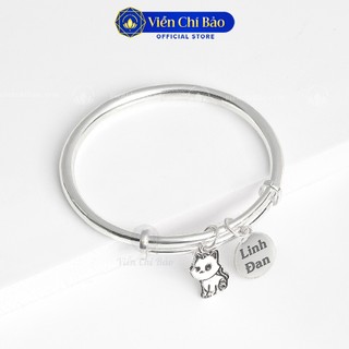 Kiềng tay bạc 925 trẻ em charm 12 con giáp khắc tên theo yêu cầu - viễn chí bảo l400777