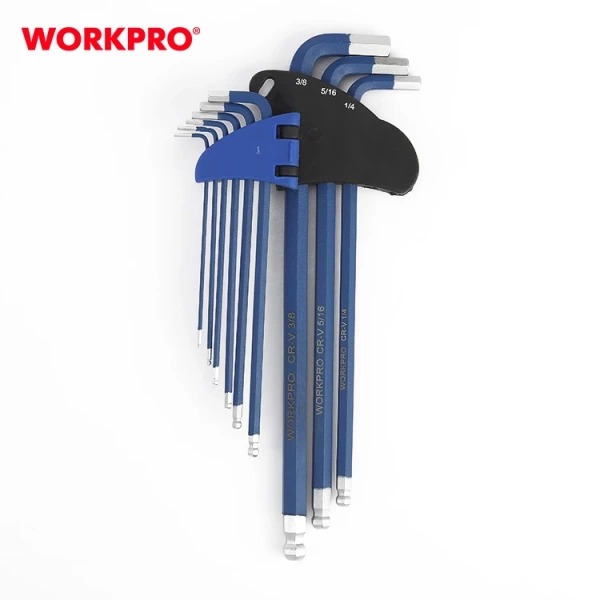 Bộ 9 Lục Giác Đầu Bi  WORKPRO WP222011 - 1.5, 2, 2.5, 3, 4, 5, 6, 8, 10mm - Thép CR-V cao cấp, Hàng chính hãng