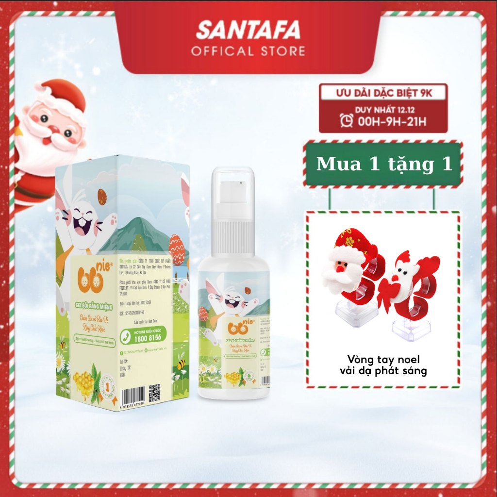 Gel bôi làm sạch răng miệng BBNIE Santafa chính hãng - Chai 30g