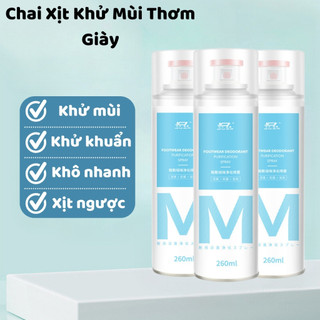 Chai xịt khử mùi giày nano ag+ chính hãng 260ml, chai xịt thơm khử khuẩn tạo hương thơm mát tự nhiên cho giày dép