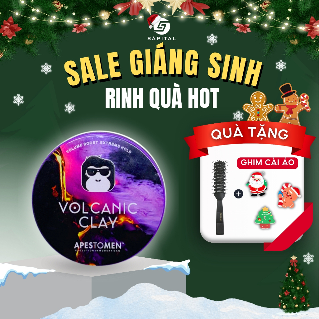 Sáp vuốt tóc nam Volcanic Clay V5 80ml chính hãng - Sáp tạo phồng giữ nếp 10h-12h, tem Song Mã SMS - SÁPITAL