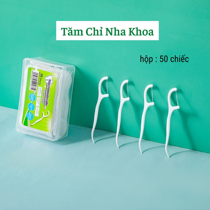 Tăm Chỉ Nha Khoa Tấm Thị Làm Sạch Kẽ Răng Bảo Vệ Răng Miệng, Chỉ Nha Khoa Loại Bỏ Mảng Bám Thức Ăn Thừa Trên Răng Hộp 50