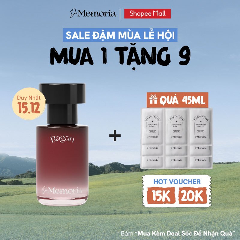 Nước Hoa Nam Thơm Lâu De Memoria Hương Da Thuộc Mạnh Mẽ Cuốn Hút (30ml) - Bagan 12 BST Ký Ức Bất Tận