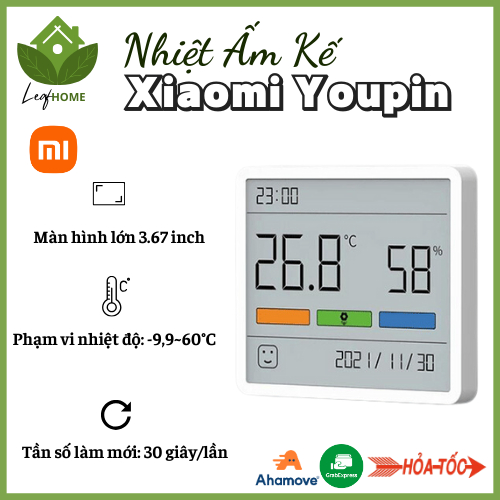 Nhiệt Ẩm Kế TH1 Duka_Đồng hồ đo nhiệt độ và độ ẩm màn hình lớn 3.67-inch, cho kết quả chính xác cao