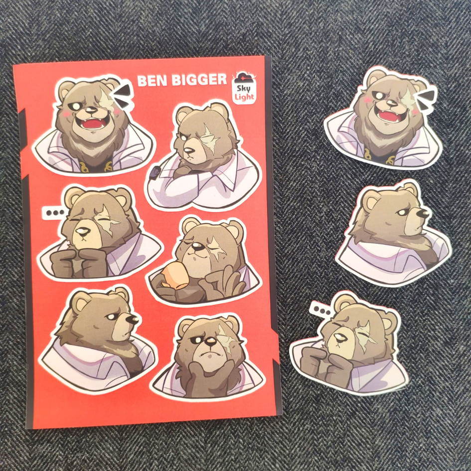 NO.06 BEN BIGGER - Sticker Furry Sheet A6 Decal chống nước 3