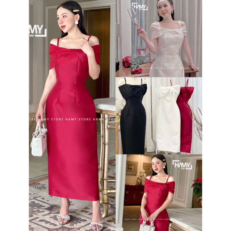Đầm Bệt Vai Cao Cấp Tafta