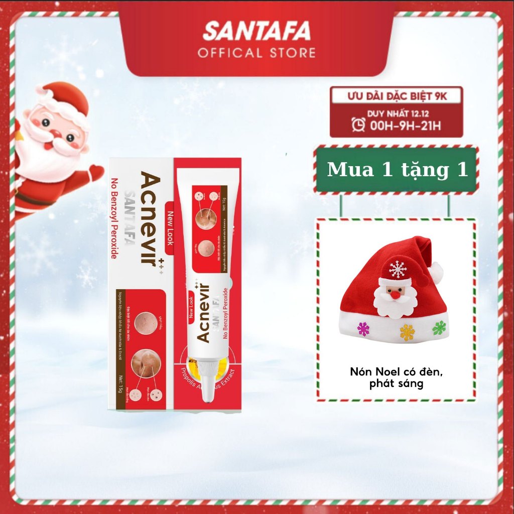 Kem Giảm Mụn Cám Mụn Đầu Đen Acnevir Santafa Tuýp 15gr