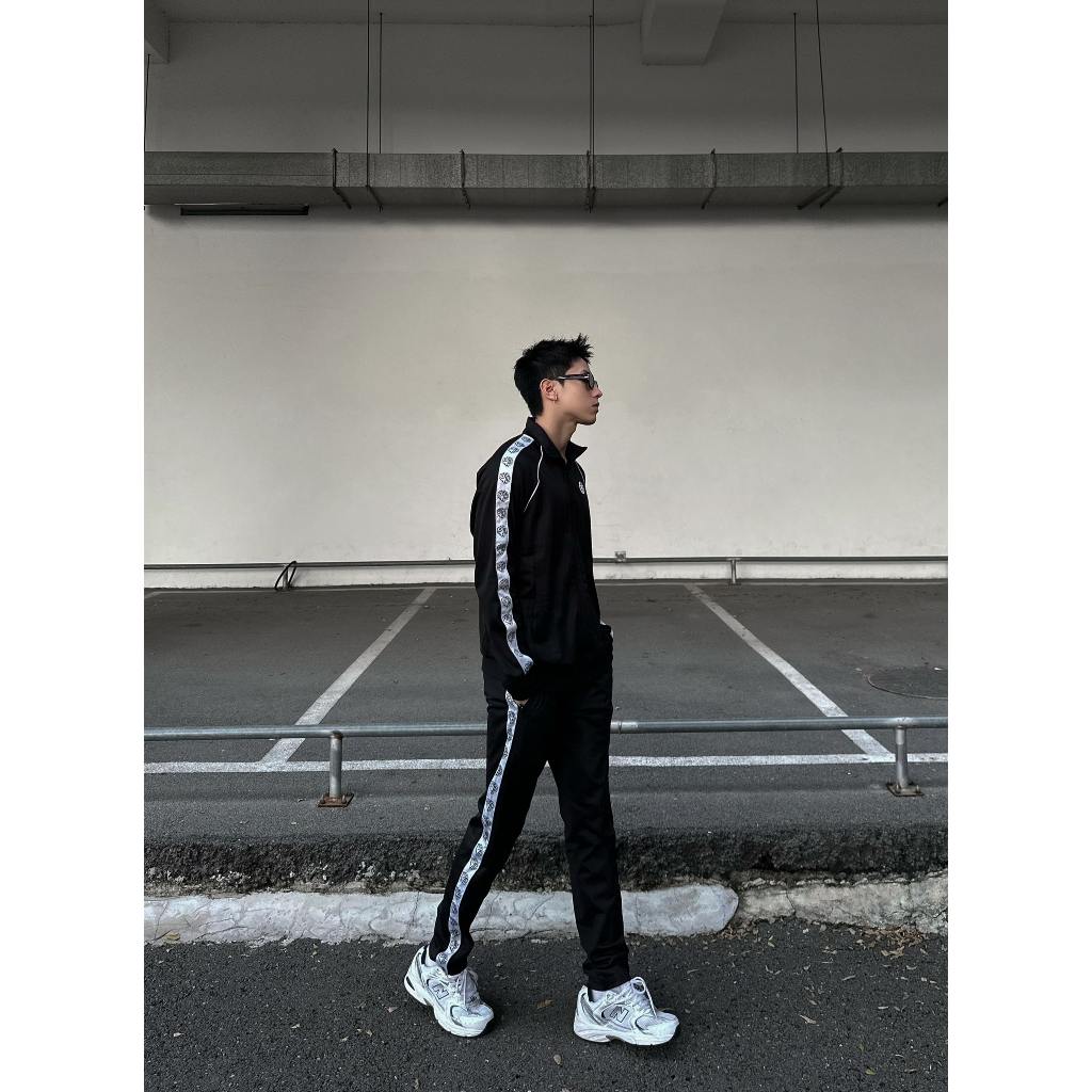 Áo Khoác DirtyCoins Logo Striped Track Jacket - Black