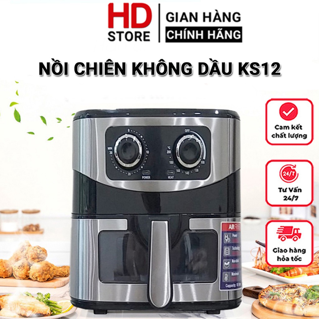 Nồi chiên không dầu Corisu công nghệ Thái Lan công suất lớn kiểu dáng hiện đại giảm đến 80% chất béo