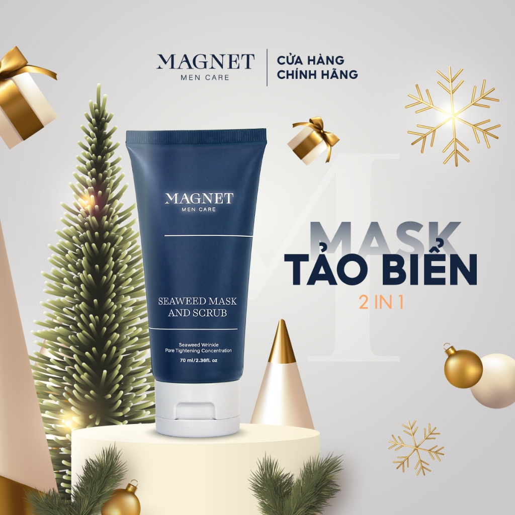 Mặt Nạ Tảo Biển Tẩy Da Chết Dành Cho Nam Magnet Mencare 70ml Bổ Sung Độ Ẩm Cần Thiết Cho Da, Ngăn Ngừa Nám, Tàn Nhang