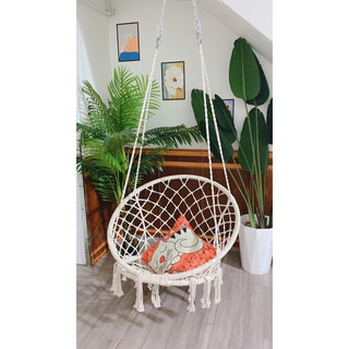 Ghế võng xích đu đan sợi decor có sẵn