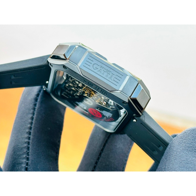 Đồng Hồ Nam  Bonest Gatti BG5804 )Máy Cơ Automatic Mặt Vuông Siz 43mm  Dây Silicon Chính Hãng