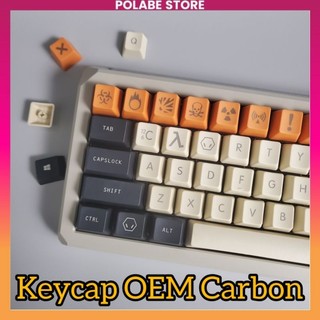 Keycap Carbon Black Gold OEM Profile PBT bàn phím cơ - Polabe Store