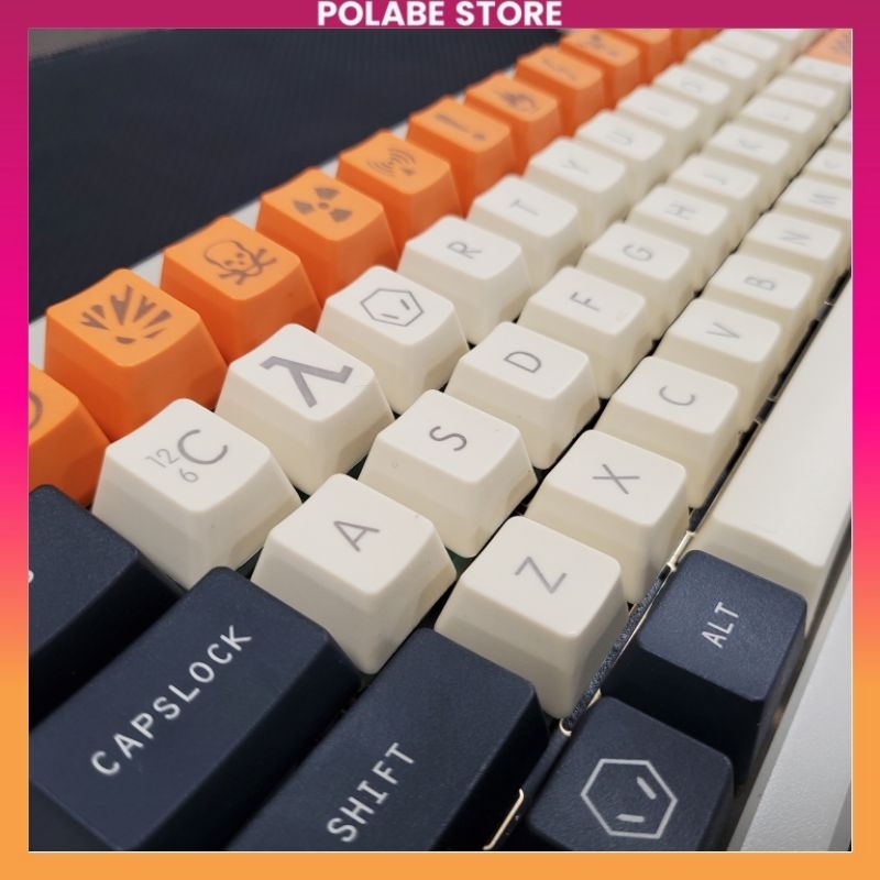 Keycap Carbon Black Gold OEM Profile PBT bàn phím cơ - Polabe Store