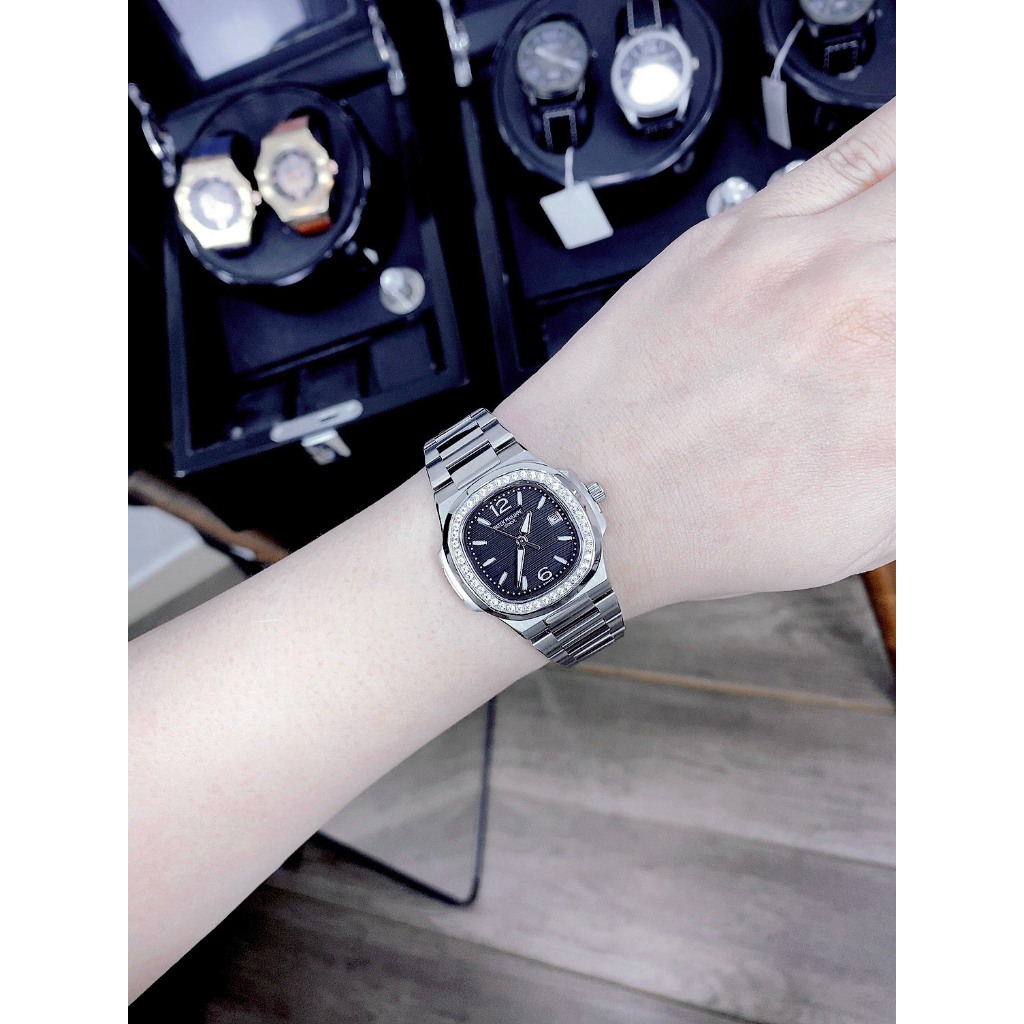 Đồng hồ nữ Patek Phillipe 34mm máy Swissquartz, khung thép 904l, viền đá CZ
