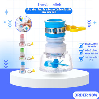 Đầu vòi nối rửa chén bát -  Đầu nối rửa chén tăng áp xoay 360 độ, chống bắn tia nước tiện ích,có thể kéo dài
