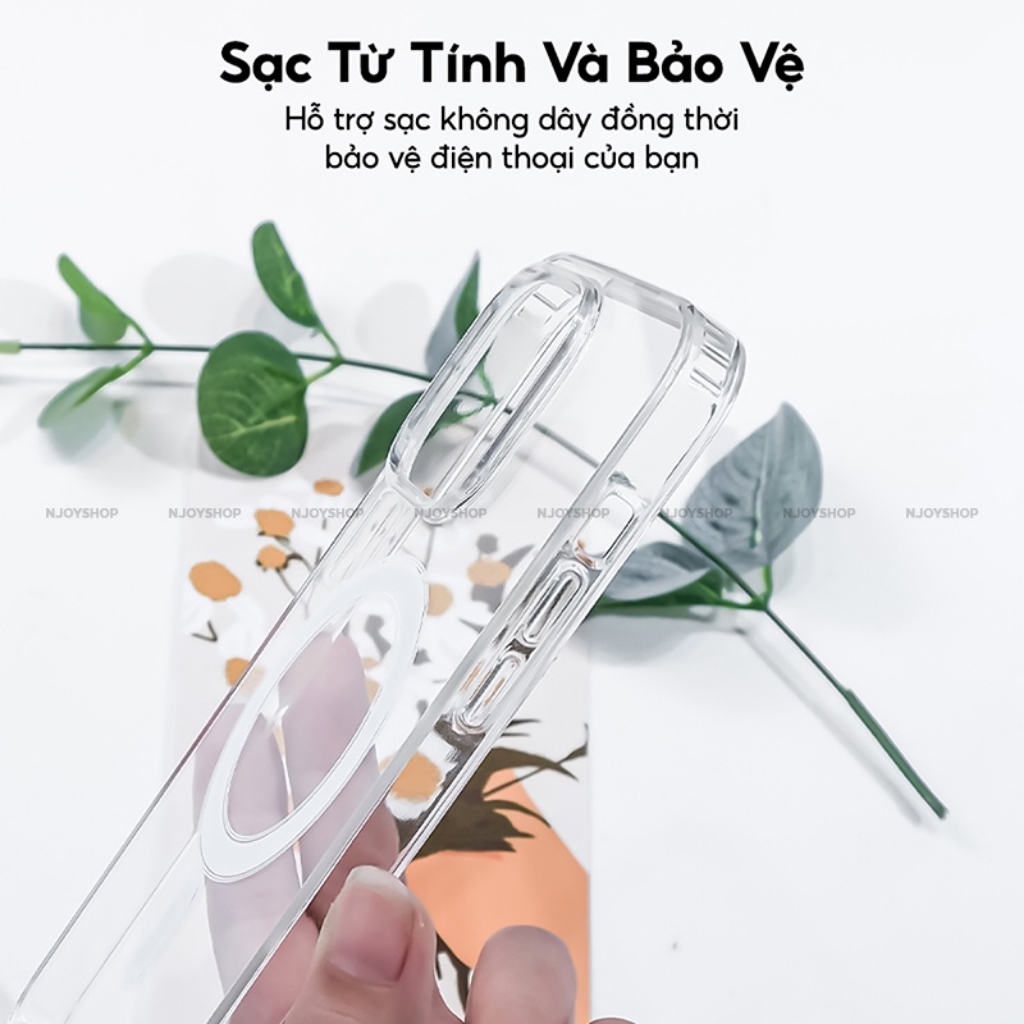 Ốp lưng iphone hỗ trợ sạc không dây từ tính chống sốc 11/11 Promax 12 12Promax 13 13Promax 14 14Promax 15 15Promax S P