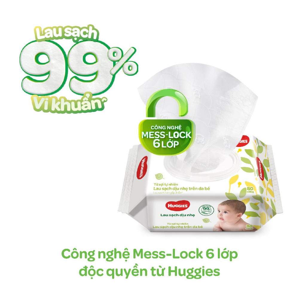 Khăn Giấy Ướt Huggies Có Mùi Dưỡng Ẩm Lành Tính Cho Bé Không Chứ Cồn 80 Tờ - Bibo Mart