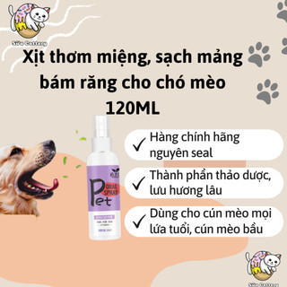 Xịt thơm miệng cho thú cưng, khử mùi hôi răng miệng, chăm sóc răng miệng cho chó mèo, 100% thảo dược