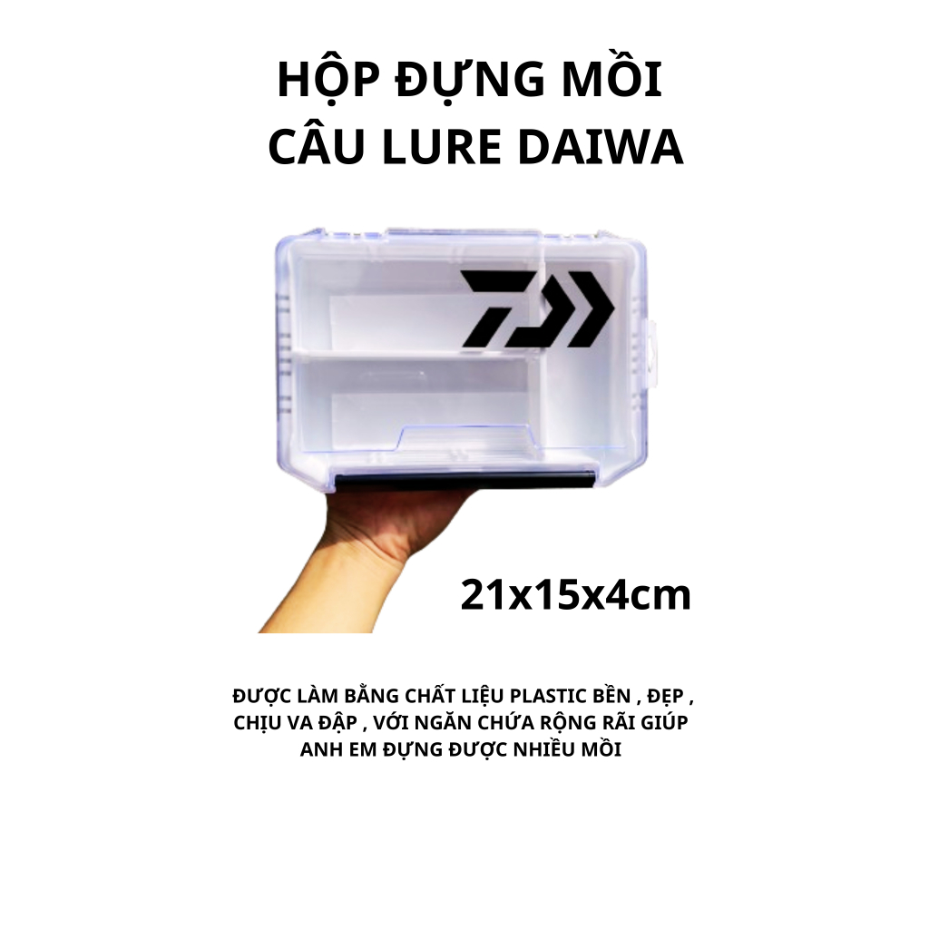 Hộp đựng mồi câu lure cá giả ,phụ kiện câu cá DAIWA nhựa cao cấp bền đẹp màu trắng