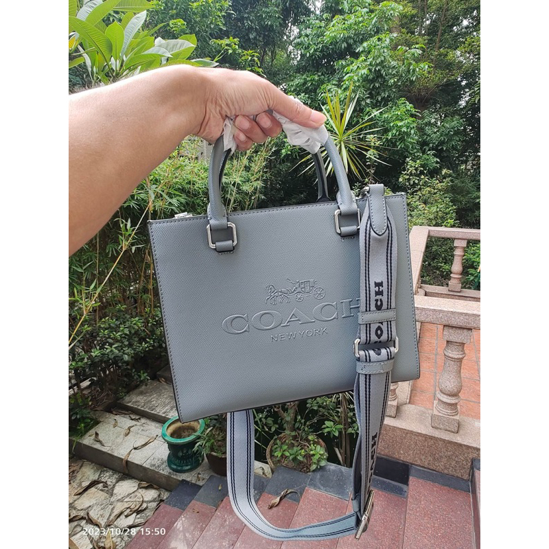 Túi coach tote canvas mẫu mới xám