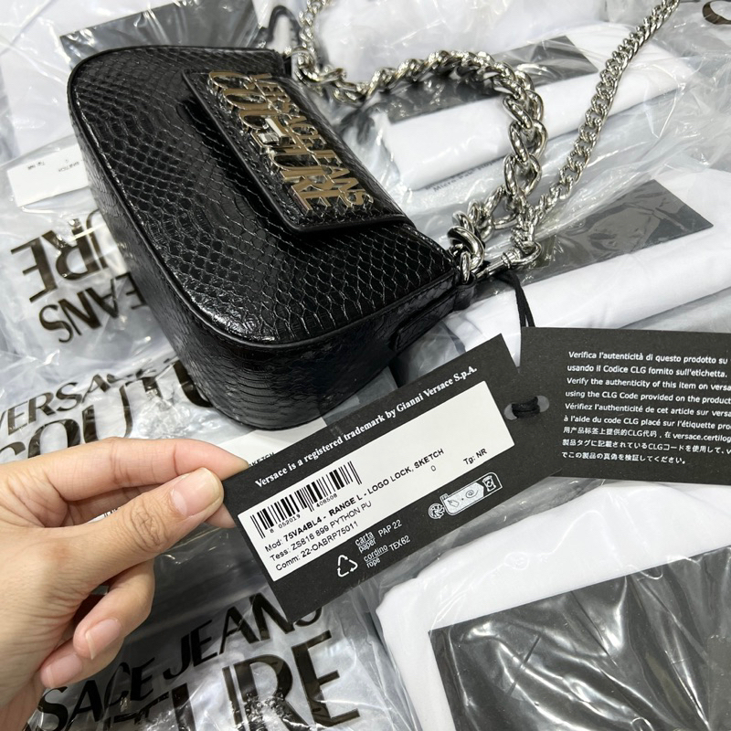 Túi versace jean mini đeo chéo da vân